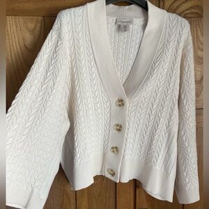 Martha Stewart Ivory Cable Knit Cardigan